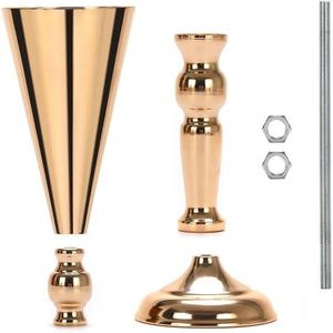 حامل مزهرية زهور معدني ذهبي يوضع على الطاولة، قطعة مركزية لتزيين الطاولات وحامل للزهور الاصطناعية، مناسب لحفلات الزفاف والذكرى السنوية - Product Image 5