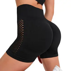 Celana pendek Yoga ketat wanita, celana pendek Fitness tanpa kelim ketat musim panas 5 ukuran besar murah seksi