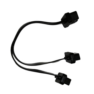 OBD2 OBD II 16Pin สายเคเบิลอะแดปเตอร์ต่อขยายสายเคเบิลริบบิ้นแยกรูปตัว <span class=keywords><strong>Y</strong></span> ตัวผู้เป็นตัวเมียสองตัว - Product Image 3