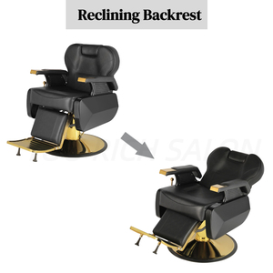 Vente directe d'usine, fauteuil de barbier doré, fauteuil de salon pour barbier, fauteuil de coiffure hydraulique avec pompe robuste - Product Image 6