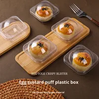 Boîte d'emballage en blister transparente de qualité alimentaire pour pâtisserie au jaune d'œuf, plateau de base pour gâteaux de l'Aïd de la Mi-Automne, vente en gros