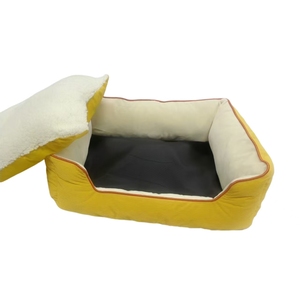 Alle Seizoenen Eco-Vriendelijke Opvouwbare Semi-Gesloten Kat <span class=keywords><strong>Bed</strong></span> Grot Moderne Gestreepte Corduroy Huisdier Kooi Kleine Middelgrote Katten Honden Goud - Product Image 6