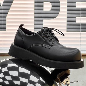 Zapatos de plataforma negros para hombre, estilo nicho 2025, zapatos de cuero casuales para aumentar la altura, para uso diario - Product Image 4