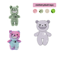 Marionnette d'ours personnalisée tie-dye OEM ODM, jouet en peluche shaggy avec oreilles scintillantes, idéal pour les enfants, cadeau pour les grossistes et importateurs de jouets