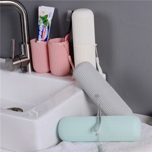 Boîte de rangement de voyage écologique <span class=keywords><strong>LIS</strong></span> HOME pour brosses à dents avec support pour gobelet de bain de bouche, étui portable en plastique pour hôtel et usage domestique – Vente en gros - Product Image 2