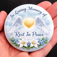 Vente en gros fabricant : Broche commémorative personnalisée en émail, bouton de souvenir, épinglette de commémoration personnalisée, badge souvenir de sympathie