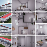 Conteneurs modulaires démontables à plat avec design moderne, couleurs et logos personnalisables pour villas et appartements sur le marché mondial