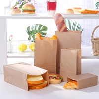 Sacs à emporter en papier kraft écologiques et recyclables avec revêtement résistant à la graisse pour l'emballage de snacks et de pâtisseries
