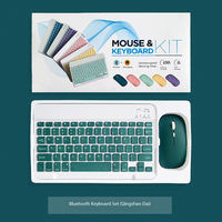 Keyboard dan Mouse Nirkabel Mini 10-inci Ergonomis Abs 78 Tombol 2.4ghz Wireless Bt untuk Ponsel, Tablet, Set Combo Keyboard dan Mouse Nirkabel Senyap