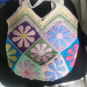 Bolso de Hombro Tejido a Crochet para Mujer, Diseño Bordado, Hecho a Mano, Última Moda 2025 - Product Image 5