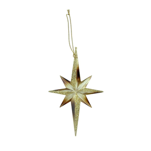 Achetez une étoile décorative de Noël en métal doré, style antique, pour décorations de Noël. - Product Image 2