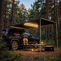 Auvent de voiture pliable automatique à trois couches pour camping extérieur, toutes saisons, en alliage d'aluminium et tissu Oxford