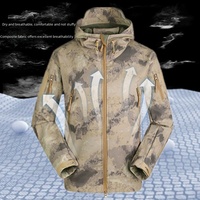 Veste bomber softshell exclusive transfrontalière TAD pour homme, hiver, délavée, tactique, camouflage, doublure polaire, imperméable, pour la chasse en extérieur