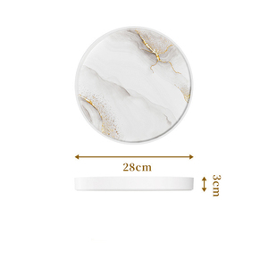 Marble-patterned Melamine Resin Bathroom <b>Dressing</b> <b>Table</b> Tray Countertop, Cosmetic Perfume Candle Tray - Product Image 2