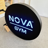 Publicité personnalisée circulaire boîte à lumière LED en acrylique enseigne de signalisation externe boîte à lumière LED double face