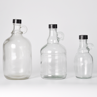 Conteneurs à vin transparents de 4 litres, bocaux à vin de Californie, growler à bière en verre, bouteille à liqueur de grande capacité avec une poignée