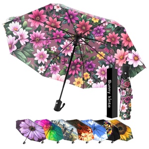 Manual 3 Fold Auto Close Wind Resistant Windproof Compact Collapsible Light Folding Small Travel Iron <b>Frame</b> Umbrella for Rain - Product Image 1