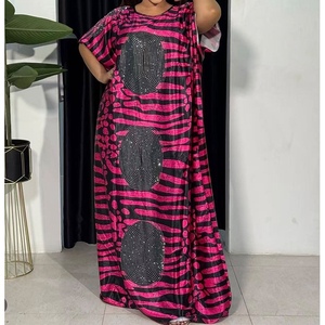 Robe longue kaftan à capuche imprimé africain pour femme - Robe Bubu à sequins et patchs circulaires, grandes tailles, mode - Product Image 2