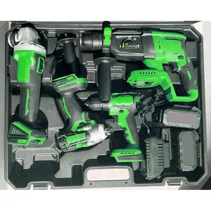 Wholesale electric tools set professional 18v brushless drill hammer battery 1set 4 in 1 cordless drill power tools combo set