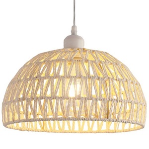 โคมไฟระย้าหวายทอมือ 30x18 ซม. โคมไฟทรงกลมสำหรับร้านกาแฟ ร้านอาหาร โรงแรม ไฟตกแต่งภายใน LED หัวเดียว - Product Image 5