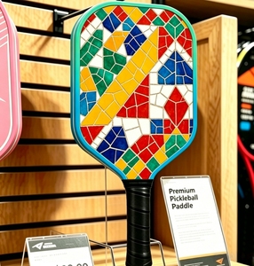 Pala de Pickleball EX370 Spanish Gaudi Mosaic, Patrón Colorido <span class=keywords><strong>Trencadis</strong></span>, Fibra de Carbono, Aprobada por la USAPA, Raquetas de Pickleball de Alta Adherencia - Product Image 5