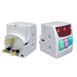 New Style UK Tiêu Chuẩn 3 Outlet Tường Cắm <span class=keywords><strong>Adapter</strong></span> Extender Cá Nhân Chuyển Đổi Điều Khiển Mini Ổ Cắm Cắm Với Ánh Sáng - Product Image 6