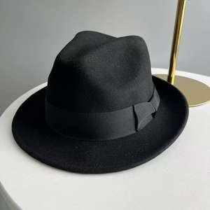 Sombrero Fedora Trilby de Fieltro de Lana Australiana 100% para Hombre, Talla Grande, Color Negro, Estilo Elegante, Listo para Enviar - Product Image 2