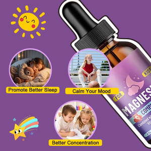 Gouttes de complexe de magnésium pour enfants avec L-théanine, oméga-3, vitamines <span class=keywords><strong>B6</strong></span> et D |   Soutien au sommeil apaisant 60 ml Liquide oral pour enfants - Product Image 2