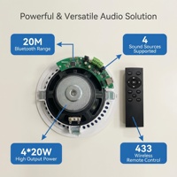 Zhiku Kotak Speaker Plafon Aktif 8-inci dengan Modul Amp Nirkabel BT5.0 12 15V & Speaker Pesta - Buatan Cina