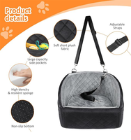 Siège d'appoint amovible et lavable pour chien avec poches de rangement et ceinture de sécurité pour chien, lit de siège d'auto pour animaux de compagnie pour voyager