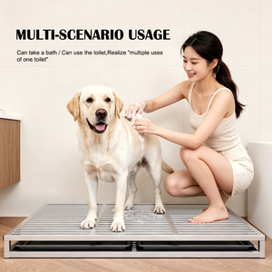 Toilette per Cani in Acciaio Inox Facile da Pulire, Antispruzzo, 2-in-1 con Vassoio per Tappetini per Cani e Lettiera per Gatti, Tutte le Taglie - Product Image 6