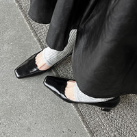 Escarpins pour femmes en cuir véritable de haute qualité, Nouveautés Automne 2026, à bout carré, élégants pour soirée, à talons hauts et décolleté peu profond