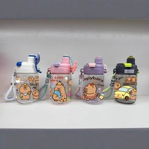 Vaso <span class=keywords><strong>de</strong></span> Plástico con Pajita <span class=keywords><strong>de</strong></span> Dibujos Animados, Botella <span class=keywords><strong>de</strong></span> Agua Infantil Portátil para Exteriores, Sellada, con Cuerda para Llevar - Product Image 2