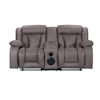 Ensemble de canapés inclinables manuels HOMERS en velours avec cadre en bois, 3+2+1, avec haut-parleur Bluetooth et fonction massage, pour salon, OEM ODM