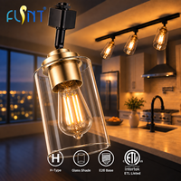 Tête d'éclairage sur rail de type H homologuée ETL, avec abat-jour en verre transparent réglable E26, compatible avec les luminaires Halo pour cuisine, salle à manger, bar