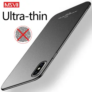 Capa traseira para iPhone X XR XS Max SE 6 7 8 Plus MSVII PC ultra fina fosca anti-impressão digital capa de telefone à prova de choque