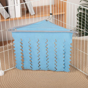 Dulaohan Vente directe usine Nouveau abri triangulaire <span class=keywords><strong>à</strong></span> pompon pour animaux de compagnie (hamsters, lapins, cochons d'Inde, cavies) avec bouton - Product Image 6