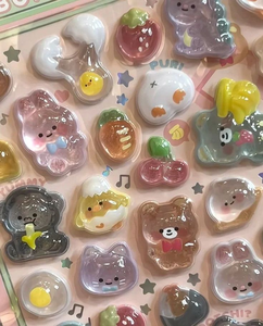 OEM Wholesale Manufacturer Cute Glossy <b>Waterproof</b> Self Adhesive Eco Friendly 3D Puffy Bubble <b>Sticker</b> Relief <b>Sticker</b> for DIY - Product Image 1
