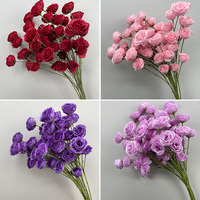 DREA 6-köpfige Rosen-Blumenarrangements für Hochzeiten und Feiertage, Künstliche Seidenblumen für Kaffee- und Esstisch-Dekoration