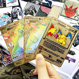 Kartu Permainan Logam Stainless Steel Berkualitas Tinggi Murah Grosir Warna Emas Charizard Edisi Pertama Pesta Ulang Tahun - Product Image 3