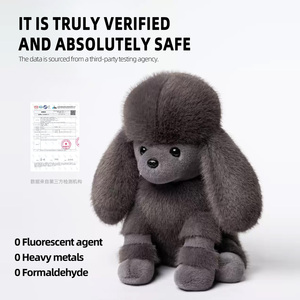 Peluche de Poodle Bordado de Poliéster Suave de 25cm, Juguete de Peluche de Algodón PP <span class=keywords><strong>para</strong></span> Niños, Regalo de Cumpleaños - Product Image 2