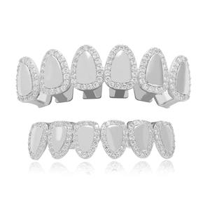 BES Hiphop Micro Pavé 5A Cubique Zircone Dents <span class=keywords><strong>Grillz</strong></span> Plaqué Or Glacé Bling CZ Dents <span class=keywords><strong>Grillz</strong></span> Hip Hop Bijoux pour Hommes - Product Image 2
