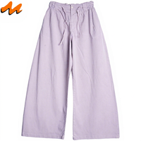Pantalon large décontracté pour femme, taille mi-haute, écologique, respirant, coupe ample, pour l'été et le printemps, avec rivets, en tissu Spandex 7.37oz