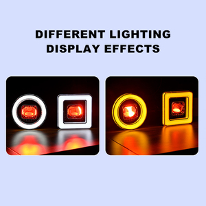 Phare de travail rond IP67 étanche de 4 pouces blanc et rouge pour <span class=keywords><strong>moto</strong></span>, avec feux de position Angel Eyes et <span class=keywords><strong>Devil</strong></span> Eyes, et feux de jour DRL - Product Image 5