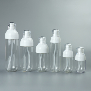 Botella de bomba de emulsión transparente de 30ml, contenedor de bomba de pulverización blanca de 50 ml, botella de loción de pulverización de plástico PETG - Product Image 4