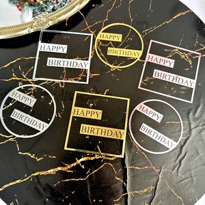 Honey And Sweetness Acrylic <b>Cake</b> Side <b>Decoration</b> Square Round Happy Birthday <b>Cake</b> Plugin Birthday Party <b>Supplies</b> - Product Image 2
