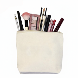 Bolsa con cremallera de algodón de primera calidad Estuche de lona de estilo de moda ecológico con patrón de hilo Accesorio de almacenamiento elegante - Product Image 1