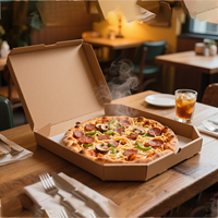 Boîte à pizza d'emballage environnementale pliée personnalisée 27*27 28x28 30x30 32x32 35x35 30cm x 30cm 32x3x32 30x30x4 au prix de gros