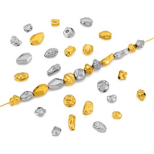 Cuentas espaciadoras irregulares de acero inoxidable de 4 mm, estilo barroco, con orificio abierto, cuentas sueltas para la fabricación de pulseras y collares DIY. - Product Image 4