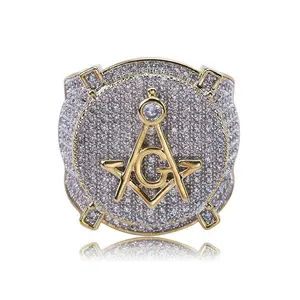 프리메이슨 옐로우 다이아몬드 18K 사우디 골드 망 반지 디자인